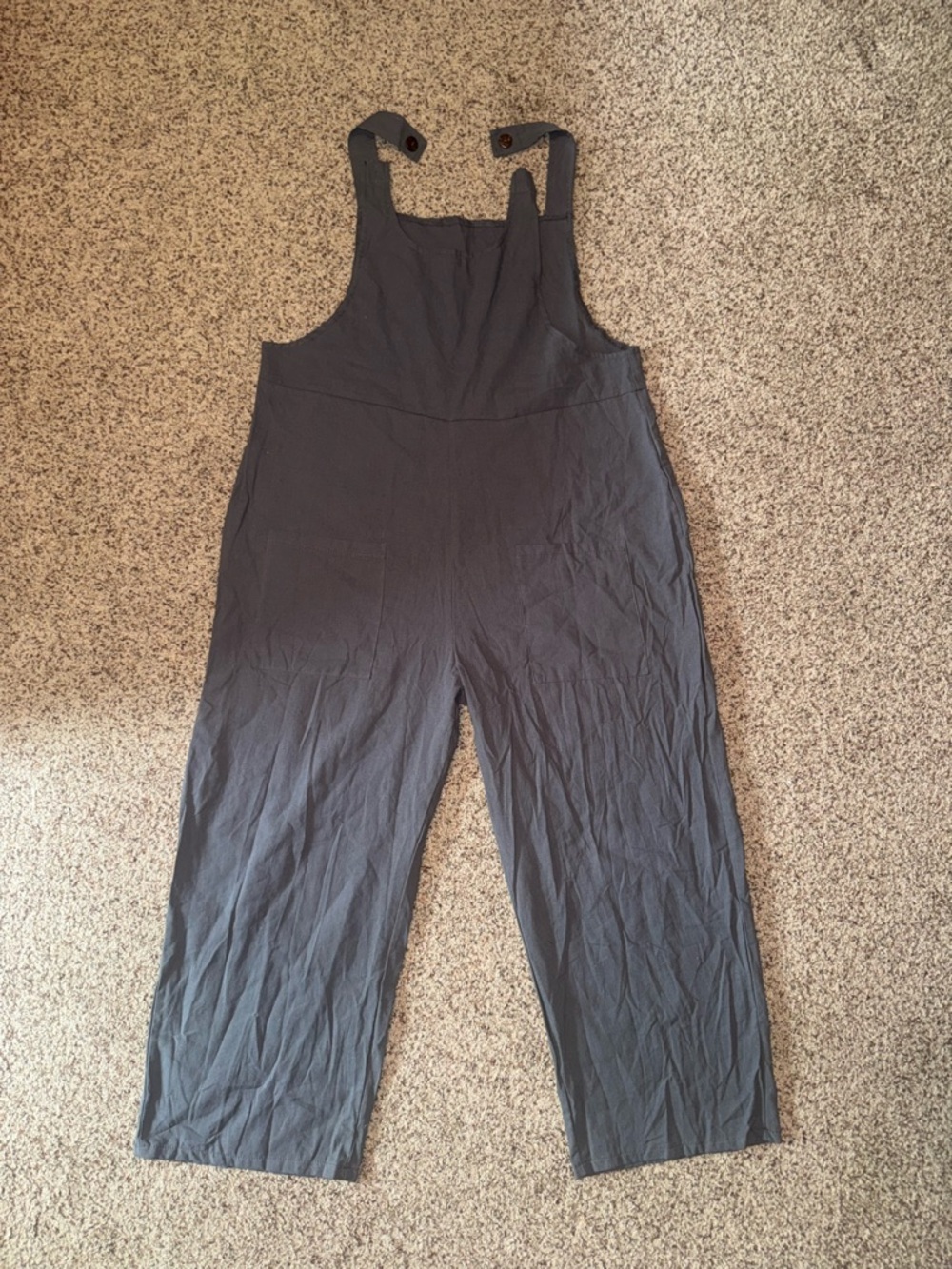 Women's Black Wide-Leg Overalls Jumpsuit